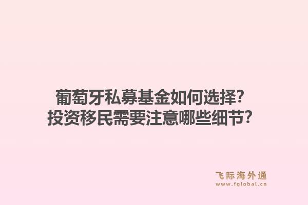 葡萄牙私募基金如何选择?投资移民需要注意哪些细节?1.jpg