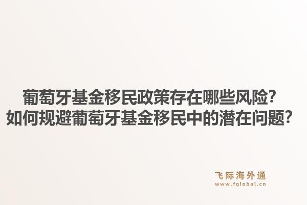 葡萄牙基金移民政策存在哪些风险？如何规避葡萄牙基金移民中的潜在问题？1.jpg