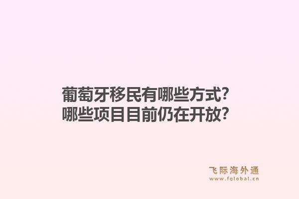 葡萄牙移民有哪些方式?哪些项目目前仍在开放?1.jpg