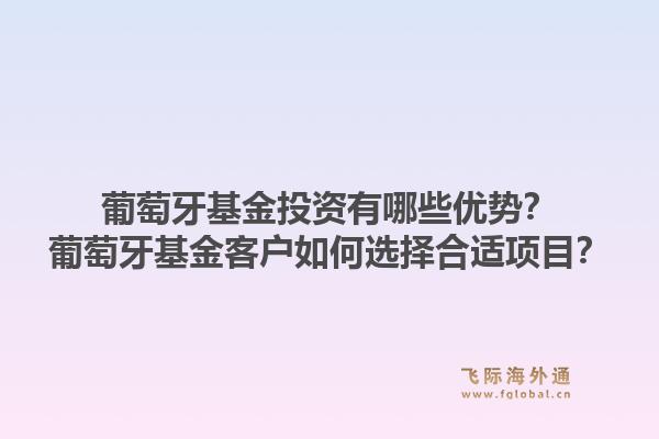 葡萄牙基金投资有哪些优势?葡萄牙基金客户如何选择合适项目?1.jpg