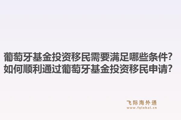 葡萄牙基金投资移民需要满足哪些条件?如何顺利通过葡萄牙基金投资移民申请?1.jpg
