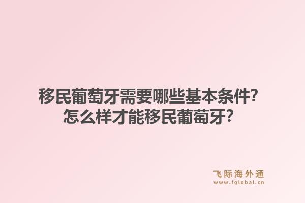 移民葡萄牙需要哪些基本条件?怎么样才能移民葡萄牙?1.jpg