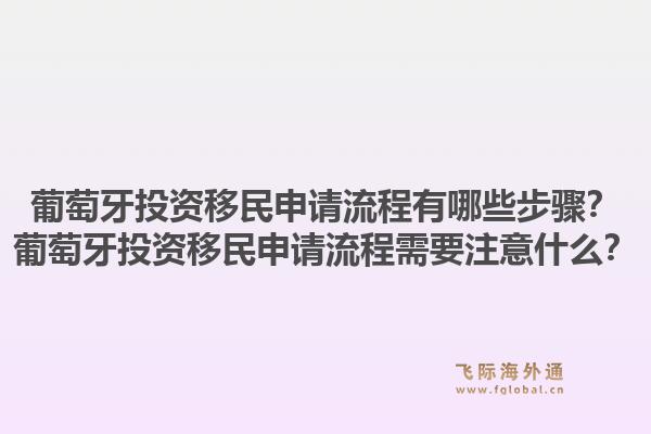 葡萄牙投资移民申请流程有哪些步骤？葡萄牙投资移民申请流程需要注意什么？1.jpg
