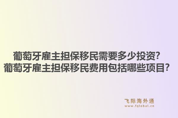 葡萄牙雇主担保移民需要多少投资?葡萄牙雇主担保移民费用包括哪些项目?1.jpg