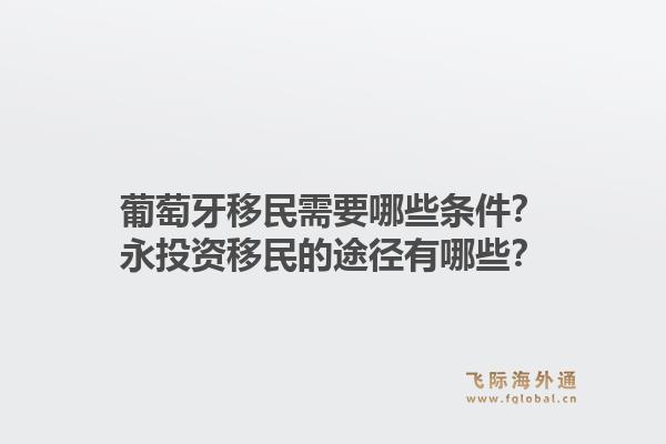 葡萄牙移民需要哪些条件？永投资移民的途径有哪些？1.jpg