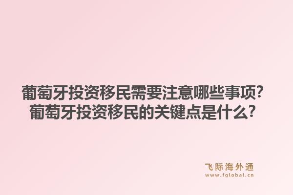 葡萄牙投资移民需要注意哪些事项？葡萄牙投资移民的关键点是什么？1.jpg