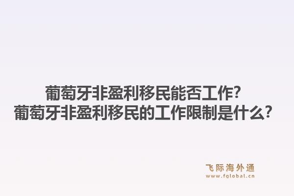 葡萄牙非盈利移民能否工作？葡萄牙非盈利移民的工作限制是什么？