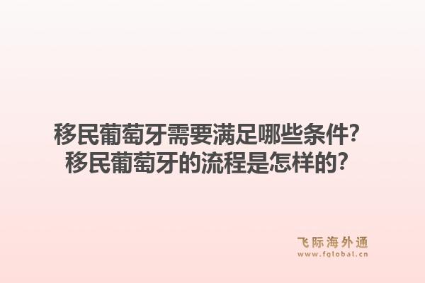 移民葡萄牙需要满足哪些条件？移民葡萄牙的流程是怎样的？1.jpg