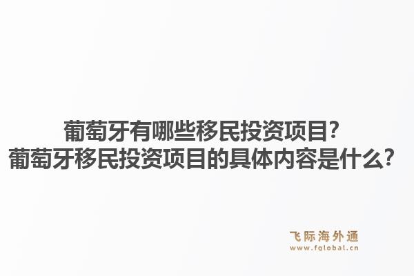 葡萄牙有哪些移民投资项目？葡萄牙移民投资项目的具体内容是什么？