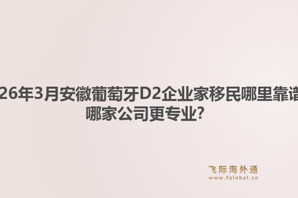 2026年3月安徽葡萄牙D2企业家移民哪里靠谱？哪家公司更专业？1.jpg