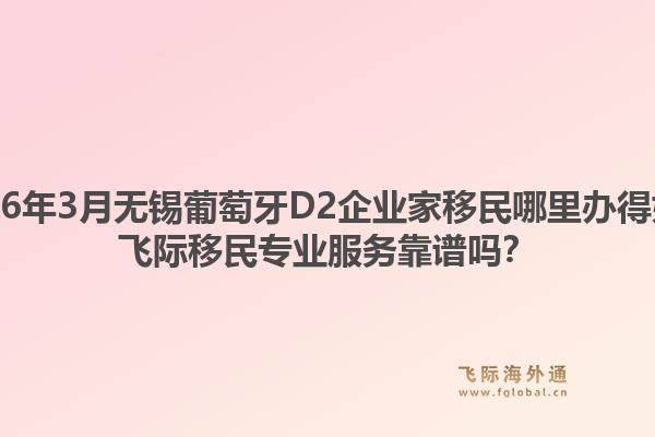 2026年3月无锡葡萄牙D2企业家移民哪里办得好？飞际移民专业服务靠谱吗？1.jpg