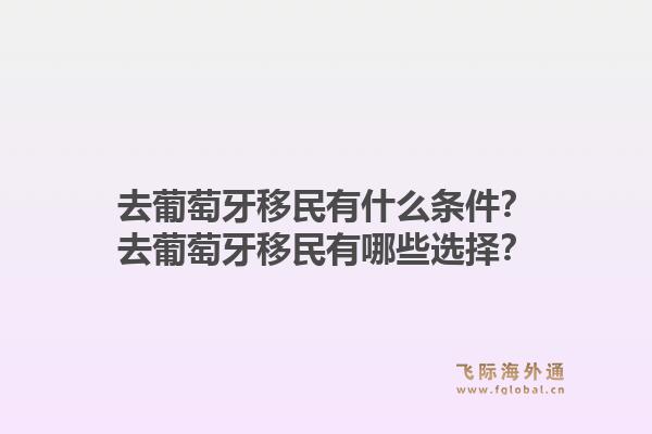 去葡萄牙移民有什么条件？去葡萄牙移民有哪些选择？