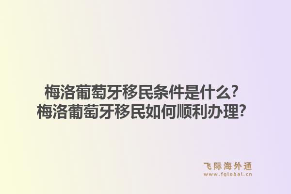 梅洛葡萄牙移民条件是什么？梅洛葡萄牙移民如何顺利办理？1.jpg