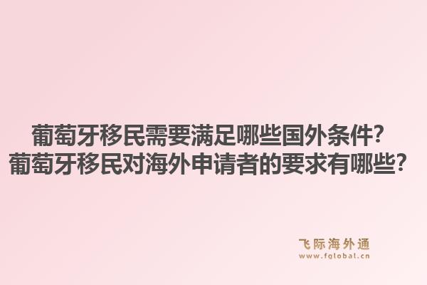 葡萄牙移民需要满足哪些国外条件？葡萄牙移民对海外申请者的要求有哪些？