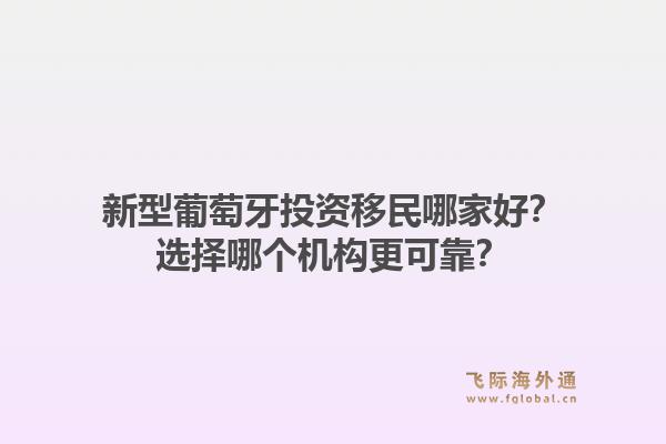 新型葡萄牙投资移民哪家好？选择哪个机构更可靠？1.jpg