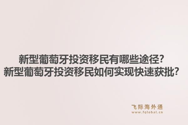 新型葡萄牙投资移民有哪些途径？新型葡萄牙投资移民如何实现快速获批？