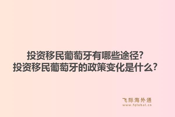 投资移民葡萄牙有哪些途径?投资移民葡萄牙的政策变化是什么?1.jpg