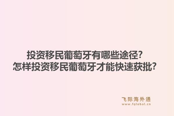 投资移民葡萄牙有哪些途径？怎样投资移民葡萄牙才能快速获批？1.jpg