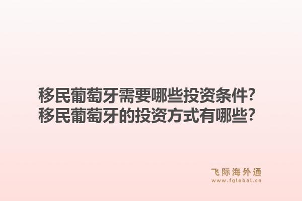 移民葡萄牙需要哪些投资条件？移民葡萄牙的投资方式有哪些？1.jpg
