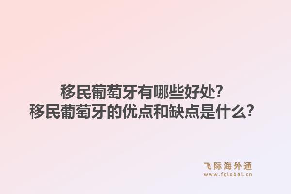 移民葡萄牙有哪些好处?移民葡萄牙的优点和缺点是什么?1.jpg
