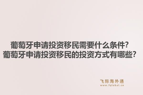 葡萄牙申请投资移民需要什么条件？葡萄牙申请投资移民的投资方式有哪些？