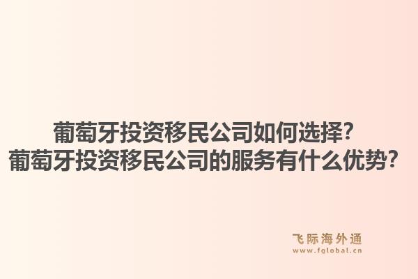 葡萄牙投资移民公司如何选择？葡萄牙投资移民公司的服务有什么优势？