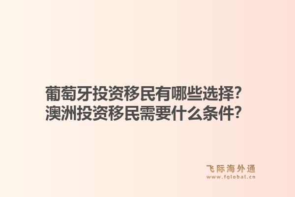葡萄牙投资移民有哪些选择？澳洲投资移民需要什么条件？