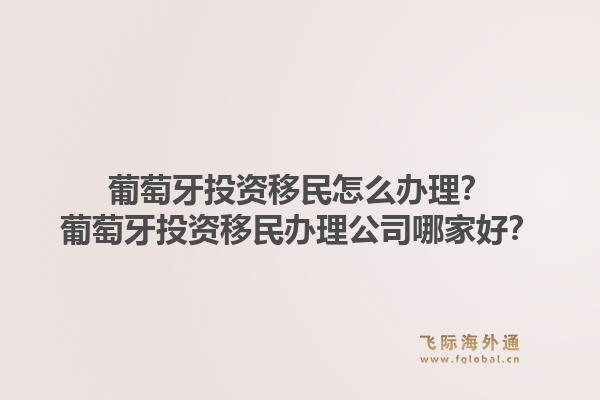 葡萄牙投资移民怎么办理？葡萄牙投资移民办理公司哪家好？